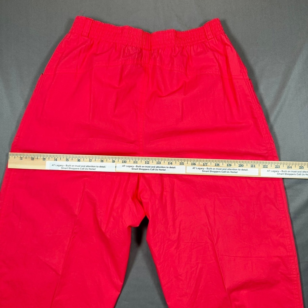 Liz Claiborne Vintage Womens M/L Coral Pink Cotton 2pc Jacket Pants Set Casual - Picture 16 of 16